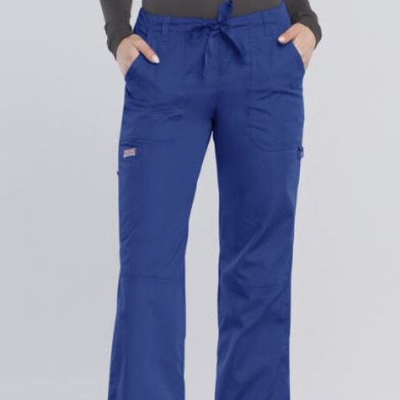Cherokee Workwear Women's 4 Pocket Low Rise Drawstring Cargo Scrub Pants - Picture 11 of 16
